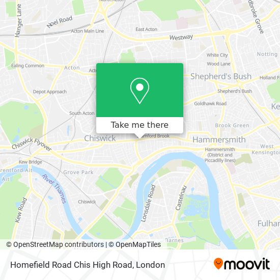 Homefield Road Chis High Road map
