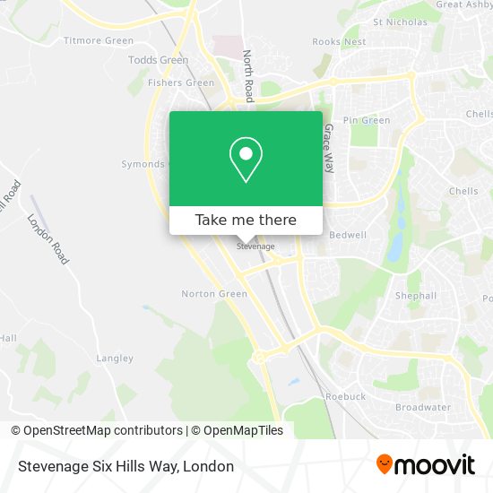 Stevenage Six Hills Way map