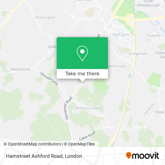 Hamstreet Ashford Road map