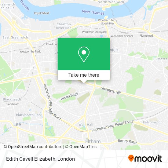 Edith Cavell Elizabeth map