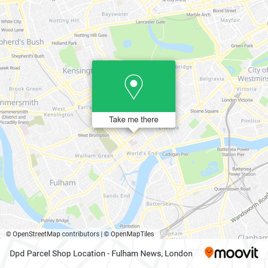 Dpd Parcel Shop Location - Fulham News map