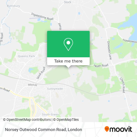 Norsey Outwood Common Road map