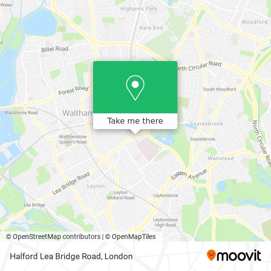 Halford Lea Bridge Road map