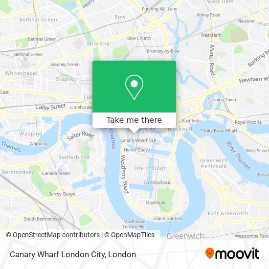 Canary Wharf London City map