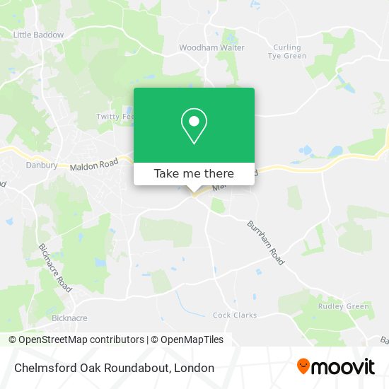 Chelmsford Oak Roundabout map