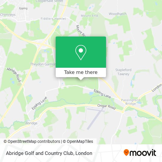 Abridge Golf and Country Club map