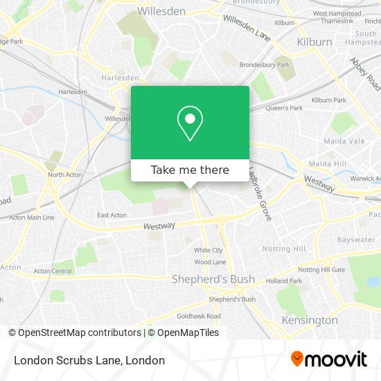 London Scrubs Lane map