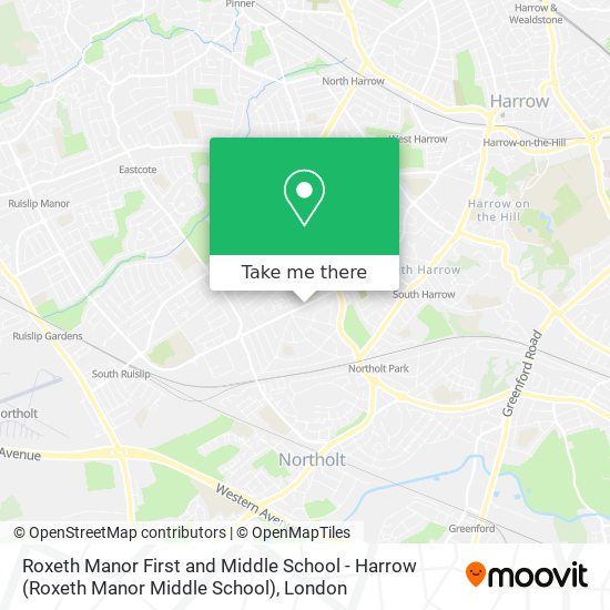 Roxeth Manor First and Middle School - Harrow (Roxeth Manor Middle School) map