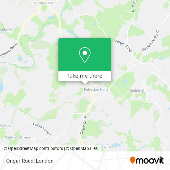 Ongar Road map