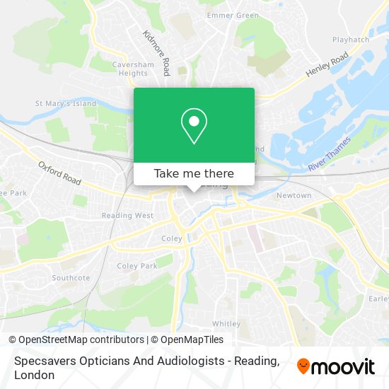 Specsavers Opticians And Audiologists - Reading map