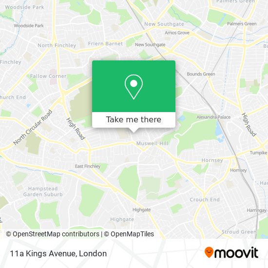 11a Kings Avenue map