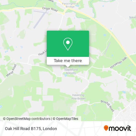 Oak Hill Road B175 map