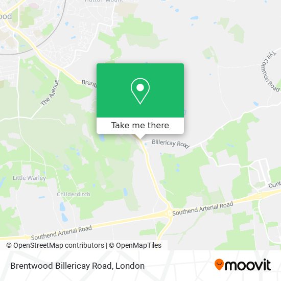 Brentwood Billericay Road map