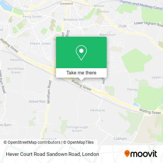 Hever Court Road Sandown Road map