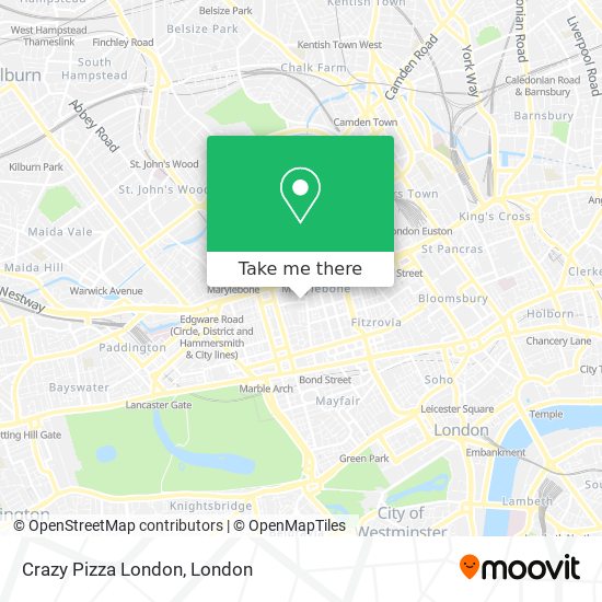 Crazy Pizza London map
