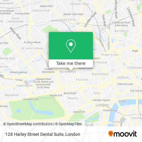 128 Harley Street Dental Suite map