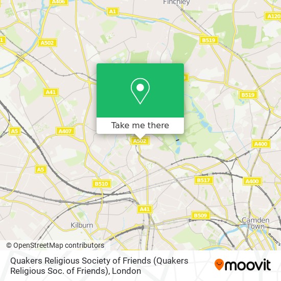 Quakers Religious Society of Friends map