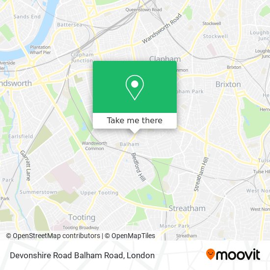 Devonshire Road Balham Road map