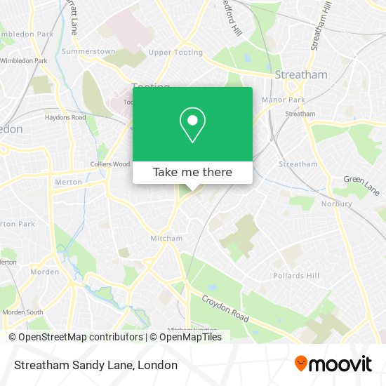 Streatham Sandy Lane map