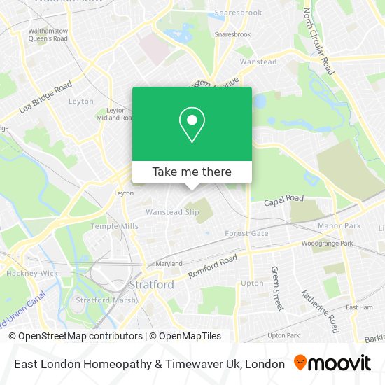 East London Homeopathy & Timewaver Uk map