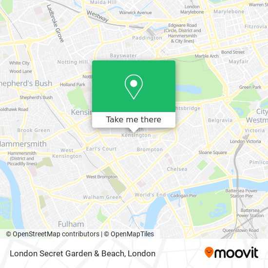 London Secret Garden & Beach map