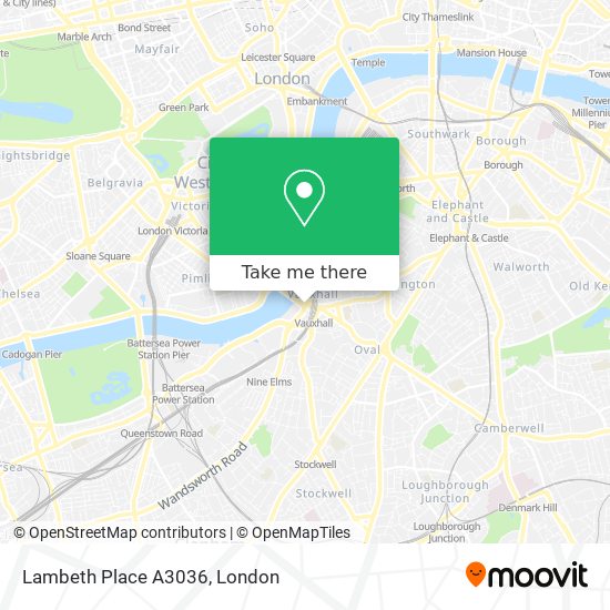 Lambeth Place A3036 map