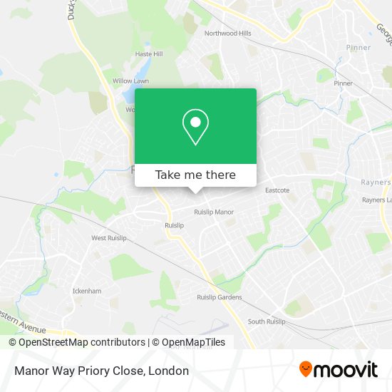 Manor Way Priory Close map