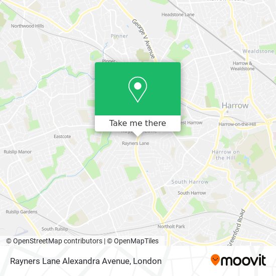 Rayners Lane Alexandra Avenue map