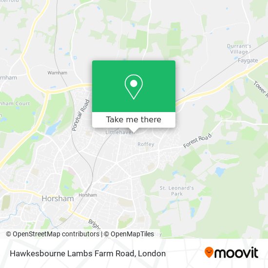 Hawkesbourne Lambs Farm Road map