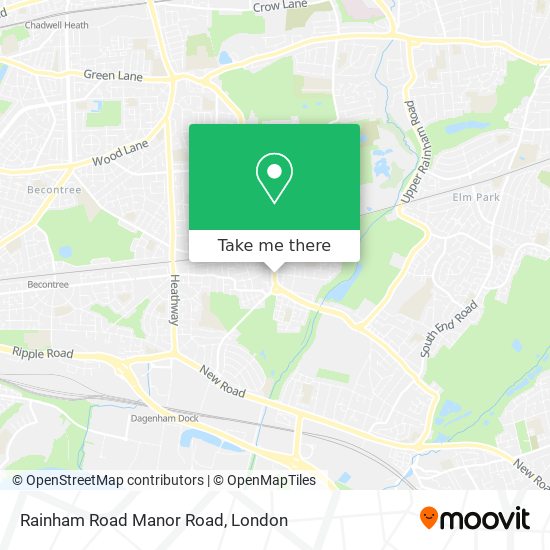 Rainham Road Manor Road map