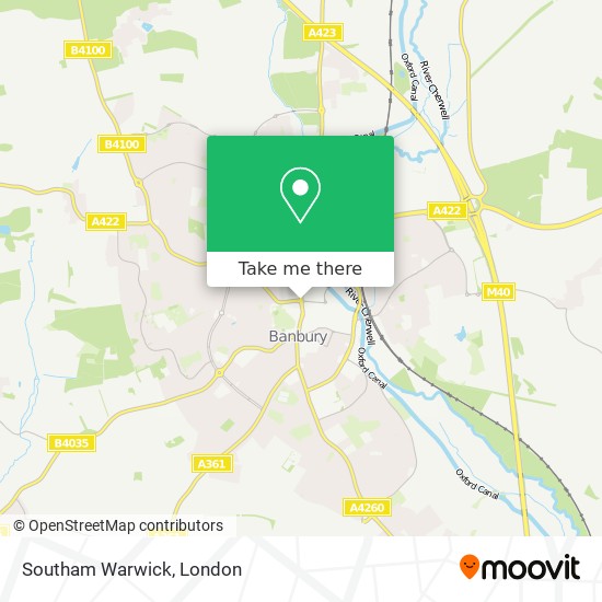 Southam Warwick map