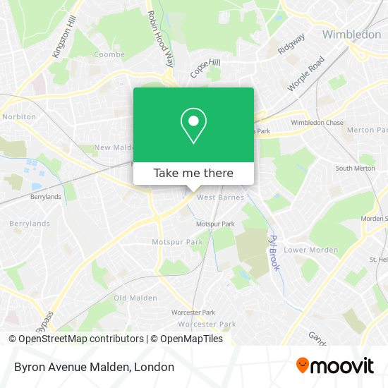 Byron Avenue Malden map