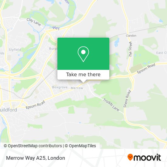 Merrow Way A25 map