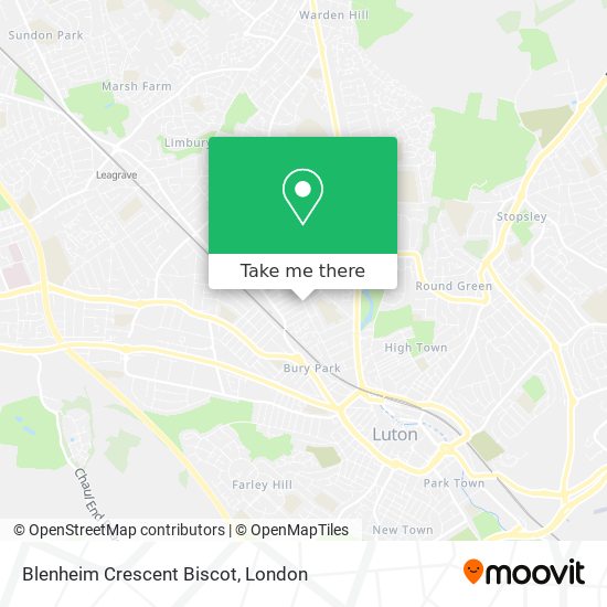 Blenheim Crescent Biscot map