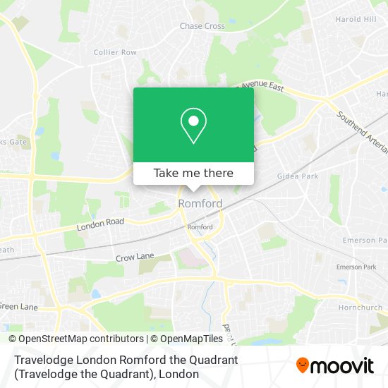 Travelodge London Romford the Quadrant (Travelodge the Quadrant) map