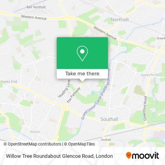 Willow Tree Roundabout Glencoe Road map