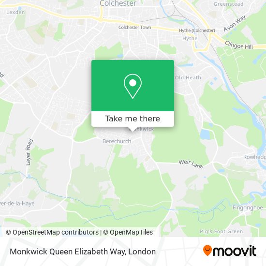 Monkwick Queen Elizabeth Way map