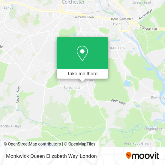 Monkwick Queen Elizabeth Way map