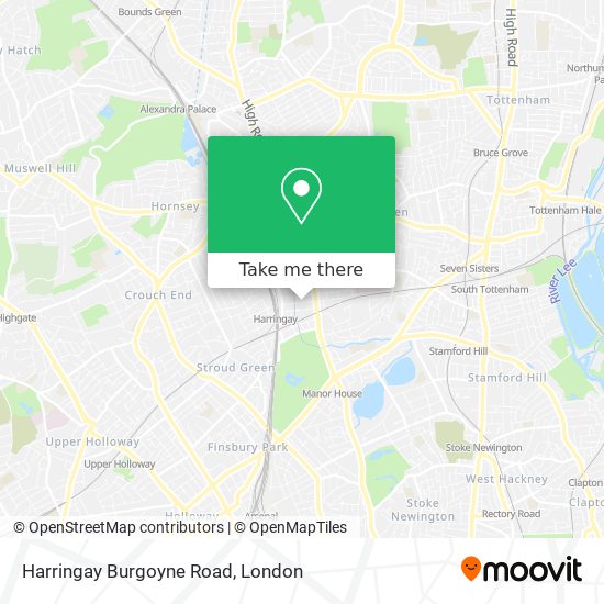 Harringay Burgoyne Road map