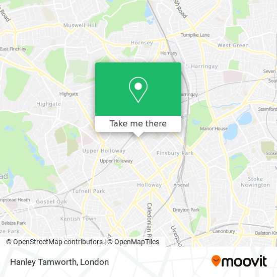 Hanley Tamworth map