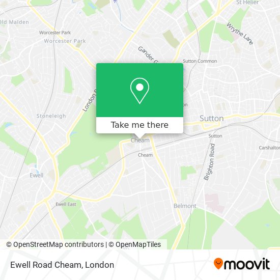 Ewell Road Cheam map