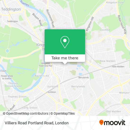 Villiers Road Portland Road map