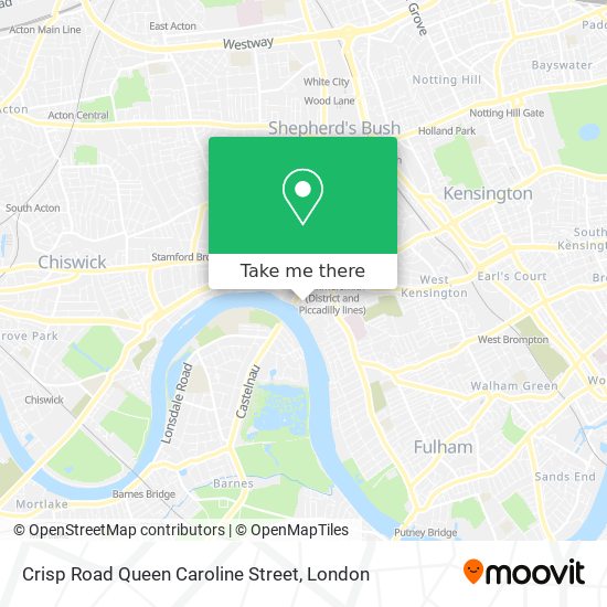 Crisp Road Queen Caroline Street map