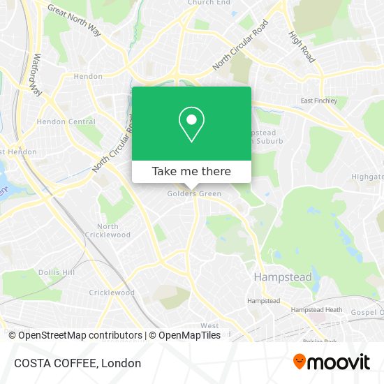 COSTA COFFEE map