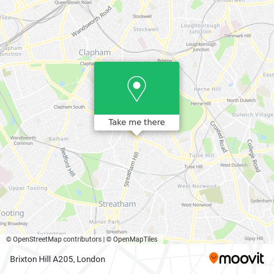 Brixton Hill A205 map