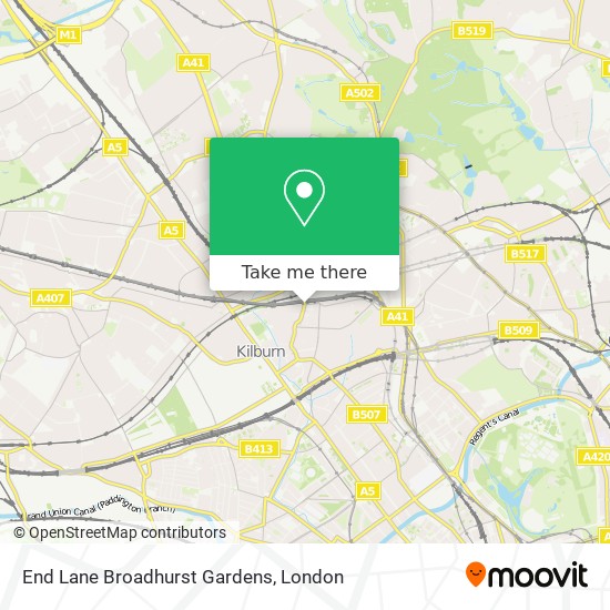 End Lane Broadhurst Gardens map