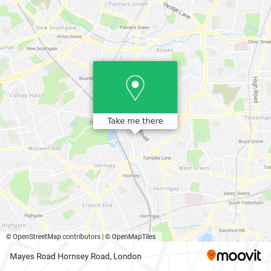 Mayes Road Hornsey Road map