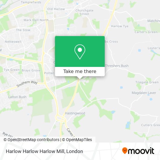 Harlow Harlow Harlow Mill map