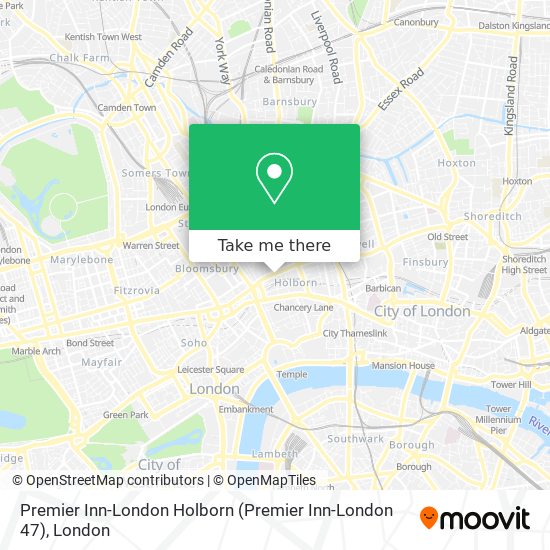 Premier Inn-London Holborn map