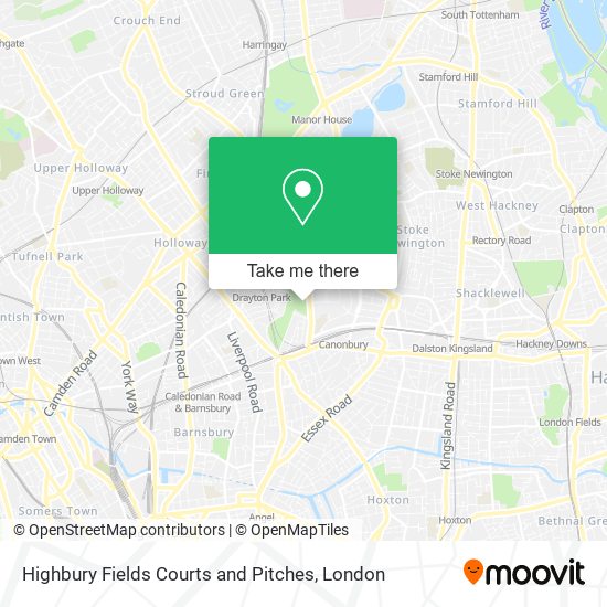 Highbury Fields Courts and Pitches map